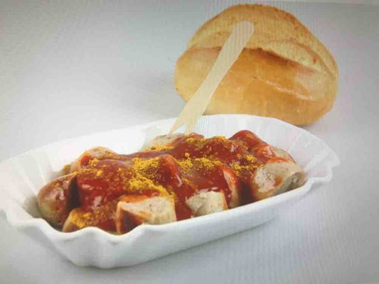 Currywurst mit Brötchen