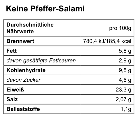 Keine Pfeffersalami - 250g
